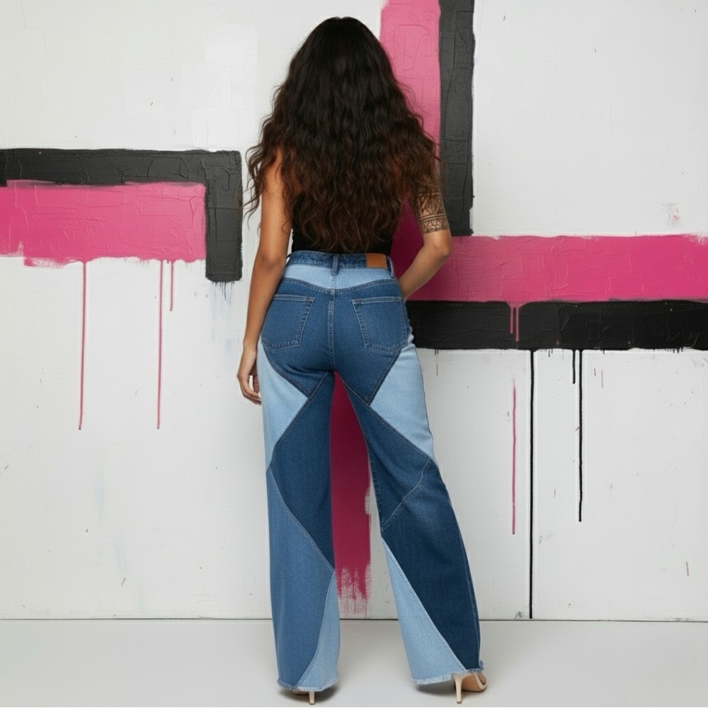 "Sculpt & Flare" Patchwork Jeans - Picture 7 of 14